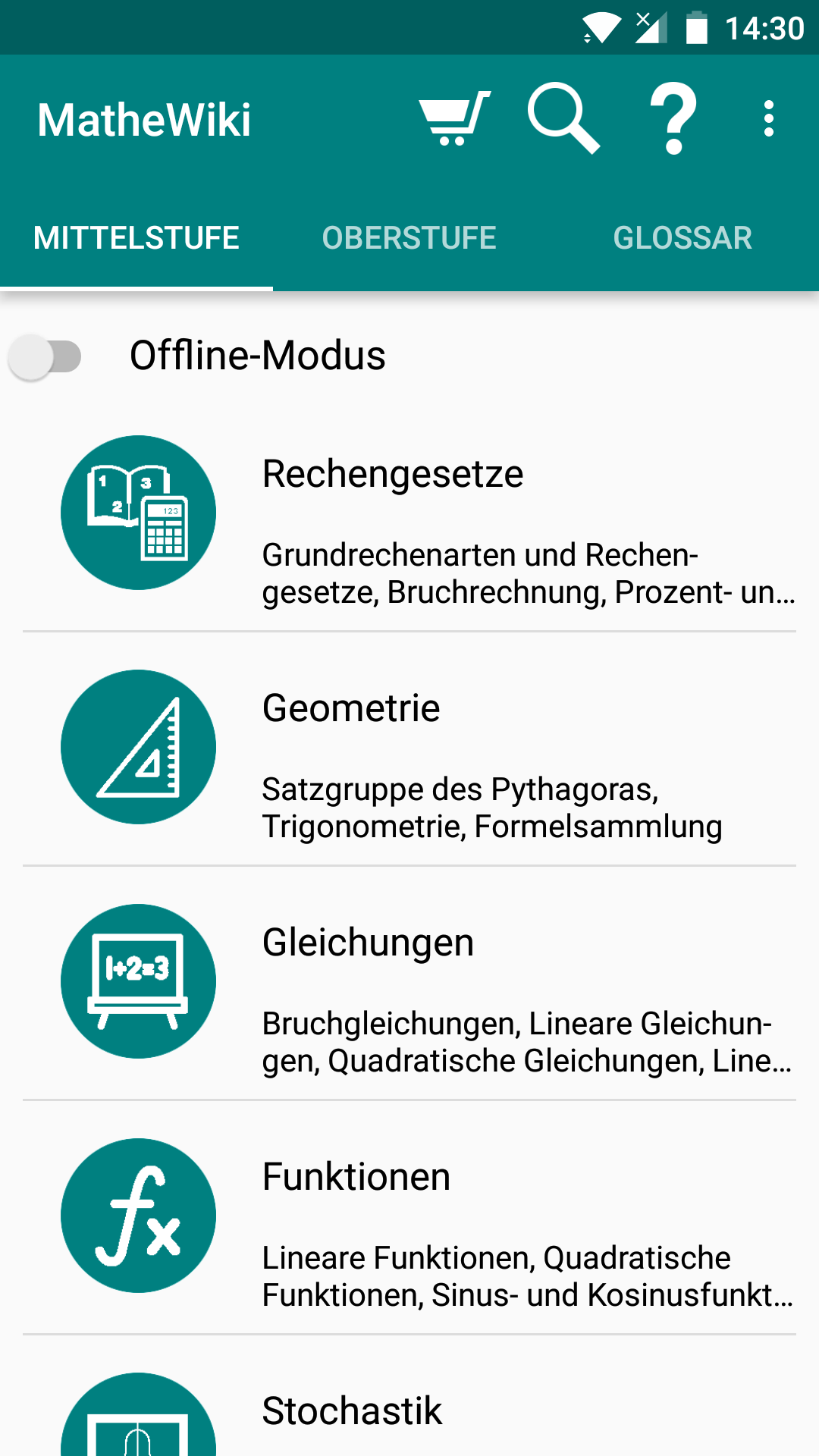 Mathe Wiki Themen in der Mittelstufe