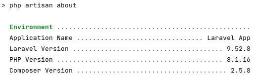 Laravel Artisan about