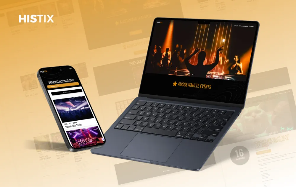 Histix Website dargestellt auf Endgeräten