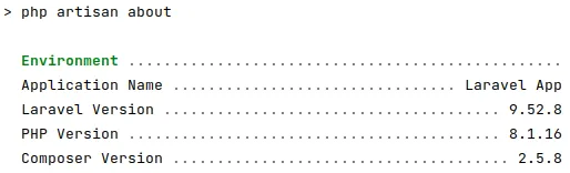 Laravel Artisan about
